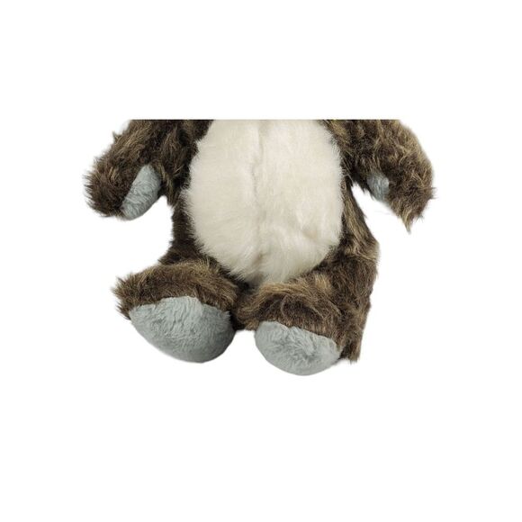 Teddy Bear Plush Brown Cream Furry Yellow Bow Fuzzy Loveable Stuffed Animal - Picture 7 of 9